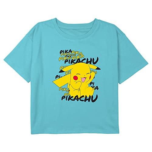 Fifth Sun Pokemon Girls' Pikachu Cracks a Joke Boxy Crop Tee