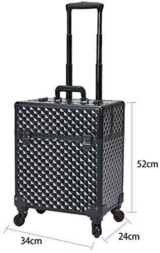 BYCDD Trolley Kosmetikkoffer Schminkkoffer, Multikoffer Etagenkoffer mit 360° Rollen Abnehmbar Make-up Koffer,Pink – Bild 7