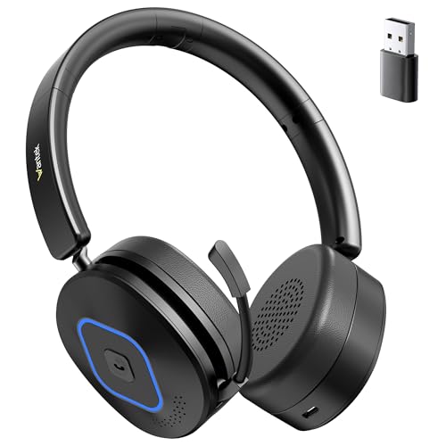 Wantek Casque sans Fil | Mode Double 2.4G/BT 6.0 | Autonomie 40h | Microphone Anti-Bruit | pour Télévision/Bureau/Réunions/Musique | Compatible avec PC/Téléphone/Teams