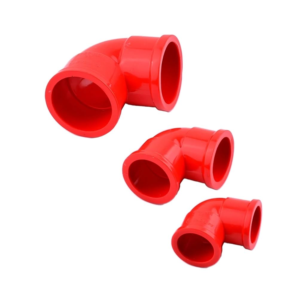 2 tubi in UPVC rossi lunghi 50 cm - Soluzione idraulica versatile for acquari, irrigazione del giardino e progetti fai da te(25mm set)