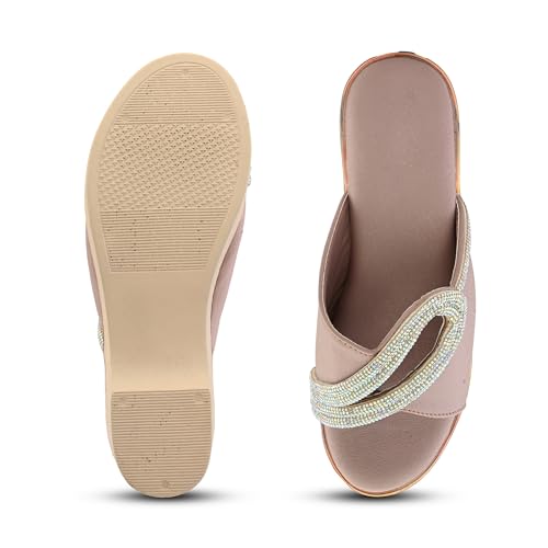 Image of Centrino Women's Wedge Heel Sandals | Stylish Slip-On Sandals for Ladies | Soft Cushioned Footbed for Comfort | Elegant & Trendy Design | Lightweight and Durable Fashion Footwear (9404)