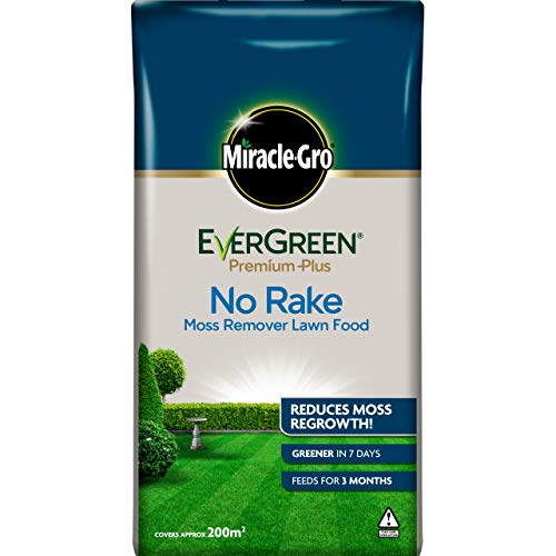 Miracle-Gro EverGreen Premium Plus No Rake Moss Remover Lawn Food 20 kg - 200 m2