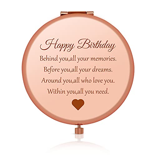 Happy Birthday Gift For Women Girls, Folding Travel Mirror Compact Mirror For Her, Birthday Gift Ideas For Friends, Mom, Daughter, Sister, Coworkers, Grandma, Aunt, Wife, Best Birthday Present For Her #TOP17