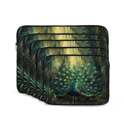 Peacock Opening Screen Laptop Sleeve Case 15 Inch Suitable For Notebook Computer Tablet Traveling Carrying Simple Case2