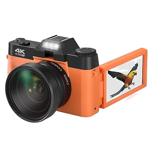 fWJ 16X Be[W 48MP 4K fW^JgrfIrfIJ 3 "180° tbvXN[ʐ^BeJ Selfie }NLpY ^Ŏ^тȒP(16G TF Card,With Lens And Filter