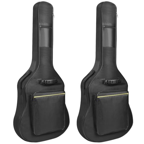 Mdvora Guitar Bags, 2 Pack Guitar Gig Bag, 38 40 41 inch Electric Guitar Case, Waterproof Oxford Electric Guitar Gig Bag, Two Pockets, for Acoustic Classical Guitar, Ukulele, Bass Guitar(2 Pack)