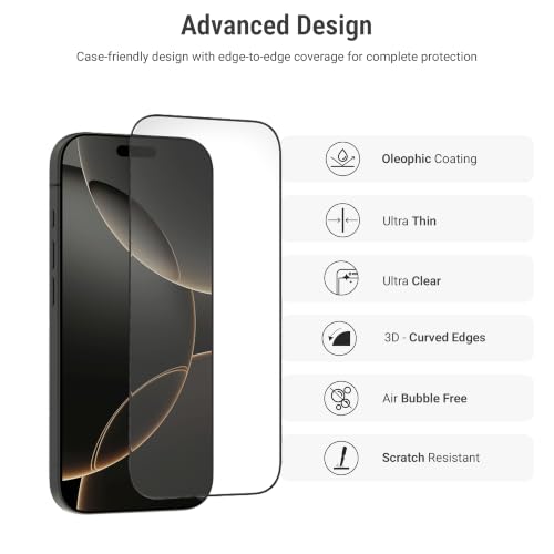 Image of DailyObjects ZeroBubble QwikInstall Screen Protector with Applicator Tray | Compatible with iPhone 17