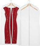 Clear Vinyl Gown Bag - Protect Your Clothing While Traveling and Dust Free While Hanging in Your Closet. These Garment Bags are Ideal for Coats, Suits, Dresses or Gowns - Set of 2 (24 X 65 Inches)