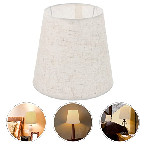 Lurrose Small Lamp Shade Barrel Fabric Lampshade Natural Linen Hand Crafted For Bedside Lamp Table Lamp & Floor Light, White #TOP2