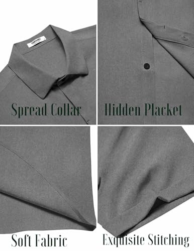 COOFANDY Mens Button Down Shirts Short Sleeve Casual Summer Beach Shirts for Men Vacation Wedding Linen Shirt4