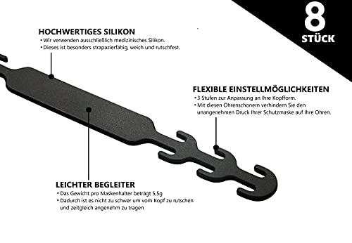 Maskenhaken Grip&Bender Maskenhalterung Rutschfest 8 Stück