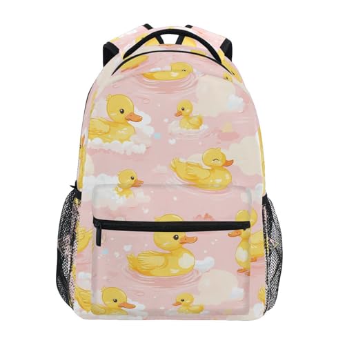 Yellow Duck Cloud Backpack for School Boys Girls Adults Kids Bookbag Laptop Bag 15L