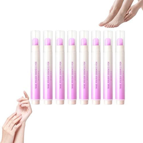 Penna per olio per cuticole 3 in 1 con spingi cuticole e funzioni per la cura delle unghie - Penna portatile per olio per unghie per la cura e il condizionamento delle cuticole, 3,5 ml (8 pezzi)