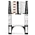 Telescoping Ladder 10.5 FT A Button, Aluminum Lightweight Extension Ladder with 2 Triangle Stabilizers, Heavy Duty 330lbs Max Capacity, Multi-Purpose Collapsible Ladder for Household or Outdoor Work