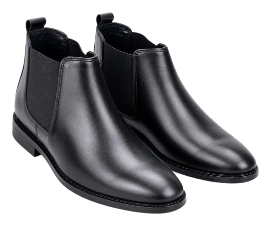 Men's Chelsea Boots | Formal Ankle Length Slip-On Boots for Men | Premium Leather Look Casual & Office Wear Boots | Comfortable Lightweight Fashion Boots for Men-picture-28