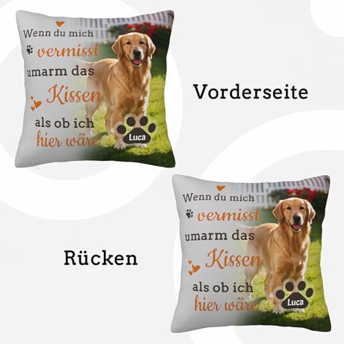 SunHurry Personalisiertes Gedenkkissen für Hunde, Trauerkissen mit Foto, Erinnerungsgeschenk für Haustiere