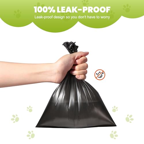 Diboniur 600 Pièces Sac a Crottes Chien, Noir Sac a Caca pour Chien, Solides et Anti-fuite Sacs à Déjection Animale (40 Rouleaux, 15 par Rouleau) - Image 5