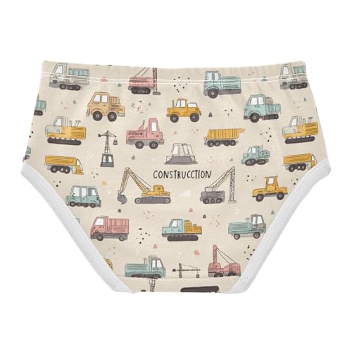 Wusikd Cute Construction Vehicles Girls' Underwear Cotton Girls Briefs Soft Toddler Underwear 2T2