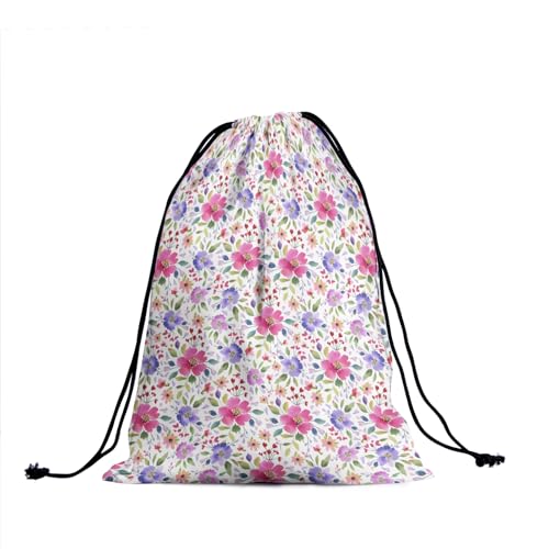 Image of Nerxy Floral Grip Bag - Spring Gymnastics Grip Bag Summer Gymnasts Gym Bag Pink Flower Drawstring Gift Bag Gym Storage Pouch for Sports Party Favors