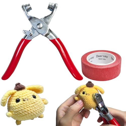 Deersay Metal Safety Eye Tool Crochet Tools for Attaching Crochet Safety Eyes Suitable for Safety Eye Shaft with a Diameter of 1-5mm Auxiliary Tool for Amigurumi