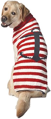 Chilly Dog Anchor Stripe Dog Sweater, XX-Small
