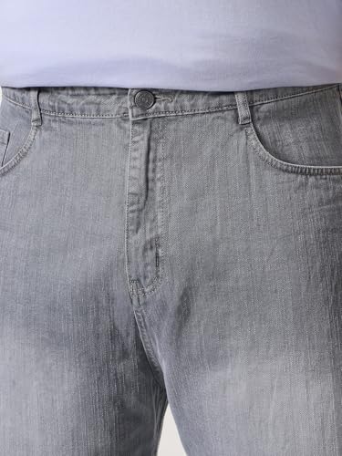 Image of Urbano Plus Men's Loose Baggy Fit Washed Denim Jeans Non-Stretchable