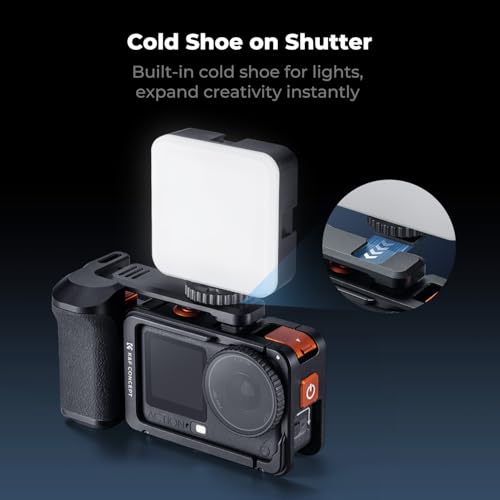 Image of K&F Concept Metal Street Grip Kit for DJI Osmo Action 6, Camera Grip Handle Holder Set with Cage, Cold Shoe, Quick Release, Shutter Button, Wrist Strap