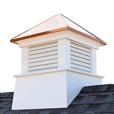 Good Directions 2118MV Manchester Vinyl Roof 18" x 22" Cupola, 18" square x 22" high, White/Copper