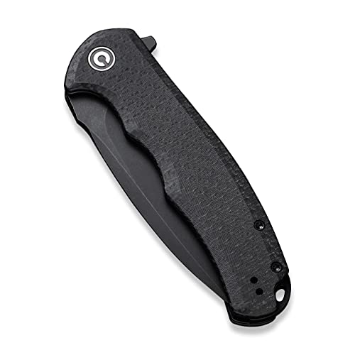 Civivi Folding Pocket Knife- Praxis Flipper Liner Lock Knife, 3.75" Black Stonewashed Blade With Micarta Handles, Reversible Clip For Everyday Carry Outdoor Use C803G #TOP4