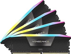 Corsair Vengeance RGB DDR5 RAM 64GB (4x16GB) 6400MHz CL32 Intel XMP iCUE Kompatibel Computer Speicher - Schwarz (CMH64GX5M4B6400C32)