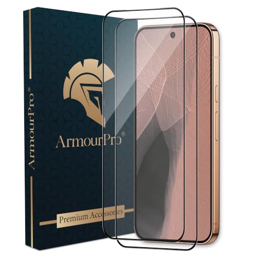 Image of ArmourPro Tempered Glass for Google Pixel 11 Pro XL - 9H Anti Scratch Screen Protector, Edge to Edge Coverage, HD Clarity, Smooth Touch, Case Friendly | Black, Pack of 2