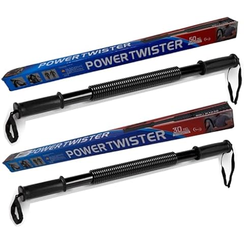 2 Pack of Power Twister Bar Set, Upper Body Workout, Arms Strength Training, Chest, Heavy Duty Spring bar (66lb - 30kg & 110lb - 50kg) for Intermediate & Advanced levels Cover