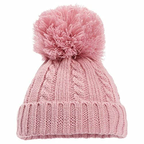 Mini Mart Online LimitedBaby Knitted Cable Single Pom Pom Bobble Boy Girl Cap Hat Bonnet Nb-6 Months