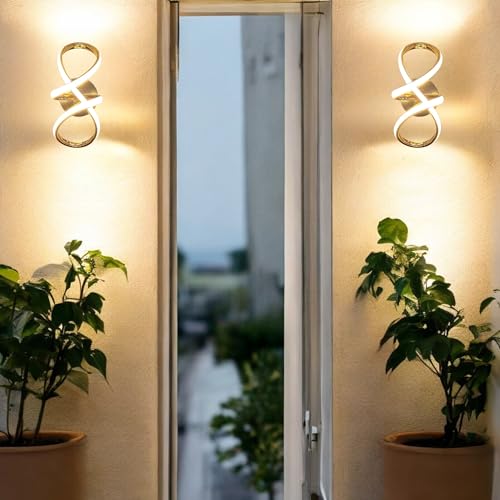 Image of Infinity Golden Modern Wall Light for Home, LED Wall Lamp with 3 Color Lighting (Cool /Warm /Natural White), Perfect for Bedroom, Hall, Pack of 1