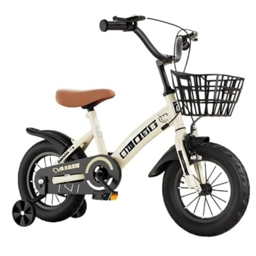 BRZU 子供用自転車 おしゃれ 補助輪付き かわいい 幼児用自転車ギフト デュアルブレーキ 滑り止め 耐摩耗性 バランス感覚の発達に役立ちます 組み立て簡単 小学生、入学、誕生日のお祝い、女の子、男の子に最適です。 (カーキ 基本的な,14インチは95c