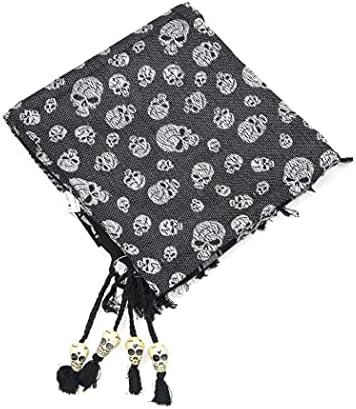 Black & White Skull Scarf for Men and Women - Cotton square skull desert scarves
