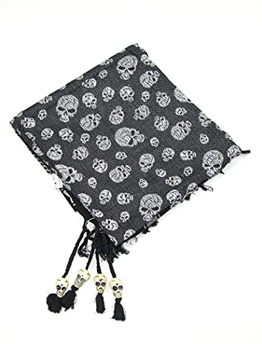 Lovarzi 43230-147851 Skull Scarf For Men & Women - Palestinian Shemagh Tactical Cotton Square Scarf - Pirate Bandana Head Neck Wrap With Skulls - Goth Accessories Halloween Scarf thumb #5