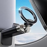 JOYROOM 【360° Metal Ball & Titanium】 Magsafe Airplane Phone Holder, Travel Essentials for Airplane Phone Mount, Universal Travel Phone Holder for Plane, Must Have for iPhone 17 16 15 14 13