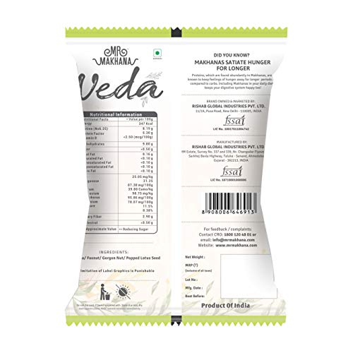 Image of Mr. Makhana Veda Premium Plain & Raw Phool Makhana & Foxnuts : Plant Based, Gluten Free, High in Calcium, Protein & Fiber (200 Gms, 1)