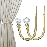 Hion Curtain Holdbacks Gold 2pcs, Curtain Tiebacks Wall Mounted Curtain Hooks Holders for Drapes