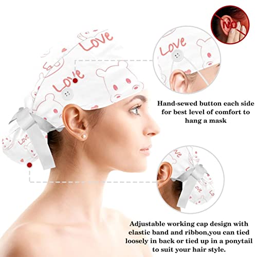 Bonnet de travail pour cheveux longs avec nœud ajustable