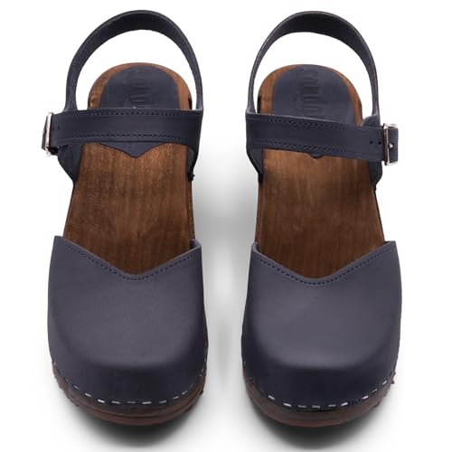Image of Sandgrens Handmade Swedish Wood Clogs for Women, High Heel Sandal | Victoria