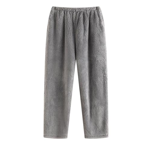Xiaojmake Men's Flannel Pajama Sets Long Sleeve Bathrobe Winter Warm Fleece Sleepwear Lapel Robes and Loose Fit Long Pants2