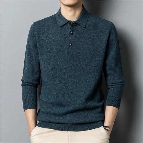 Men’S Classic Wool Pullover Sweater Turn-Down Collar Long Sleeve Slip-On Flat Knitted Wool Casual Soft Jumper Tops4