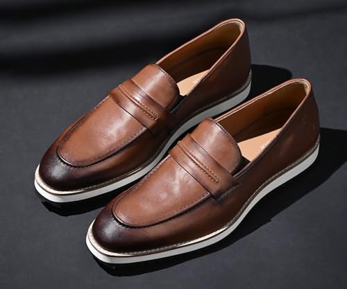 Image of LOUIS STITCH Smart Casual Shoes for Men | Ultra Lightweight and Comfortable | Eva Sole Cushioned Footbed Men's Loafers | LSMX-MC
