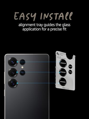 Image of Lensarmor Compatible with Samsung Galaxy S25 Ultra Titanium Black Camera Lens Protector (2-Pack) - Premium 9H Tempered Glass, Military-Grade Anti-Scratch, Alignment Frame for Effortless Installation