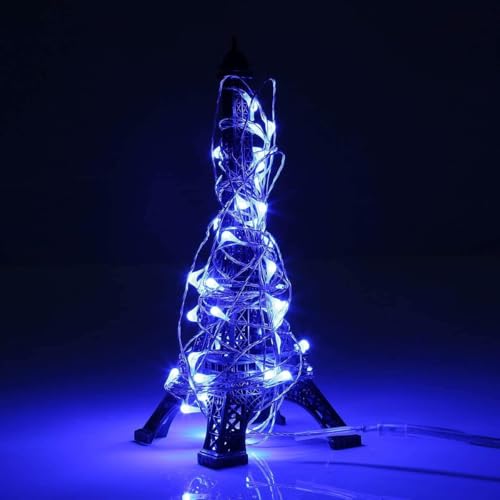 Image of Lexton 10 Meter LED Copper String Light | USB Powered Fairy Lights | Decorative Lights for Diwali, Festival, Home, Balcony & Outdoor Decoration (Blue, Pack of 1)