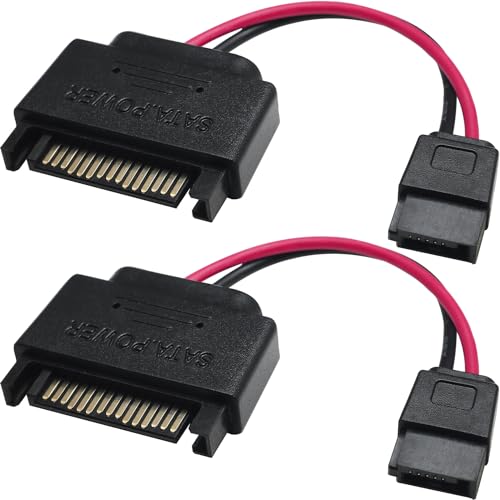 SATA de 15 pines a 6 pines cable de alimentación grueso para lector de CD interno 1