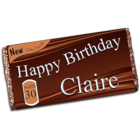 Personalised Happy Birthday 110g Milk Chocolate Bar 16th 18th 21st 30th 40th 50th 60th 70th 80th Birthday N42 Any Age for him her Mum Dad Brother Sister Cover