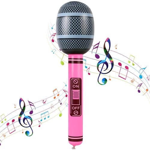 Inflatable Microphones 27.5 Inches Singing Party Decoration Blow up Microphone